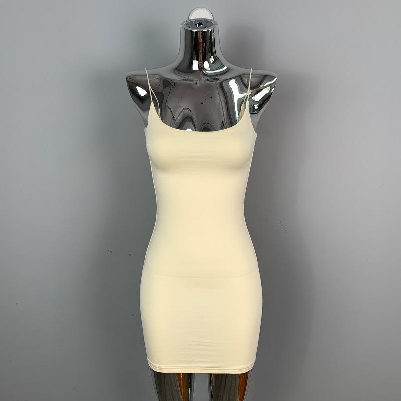 Summer Women's U-neck Dress Casual Suspender Hip Hugging Skirt Fashionable and Sexy Tight Skirt