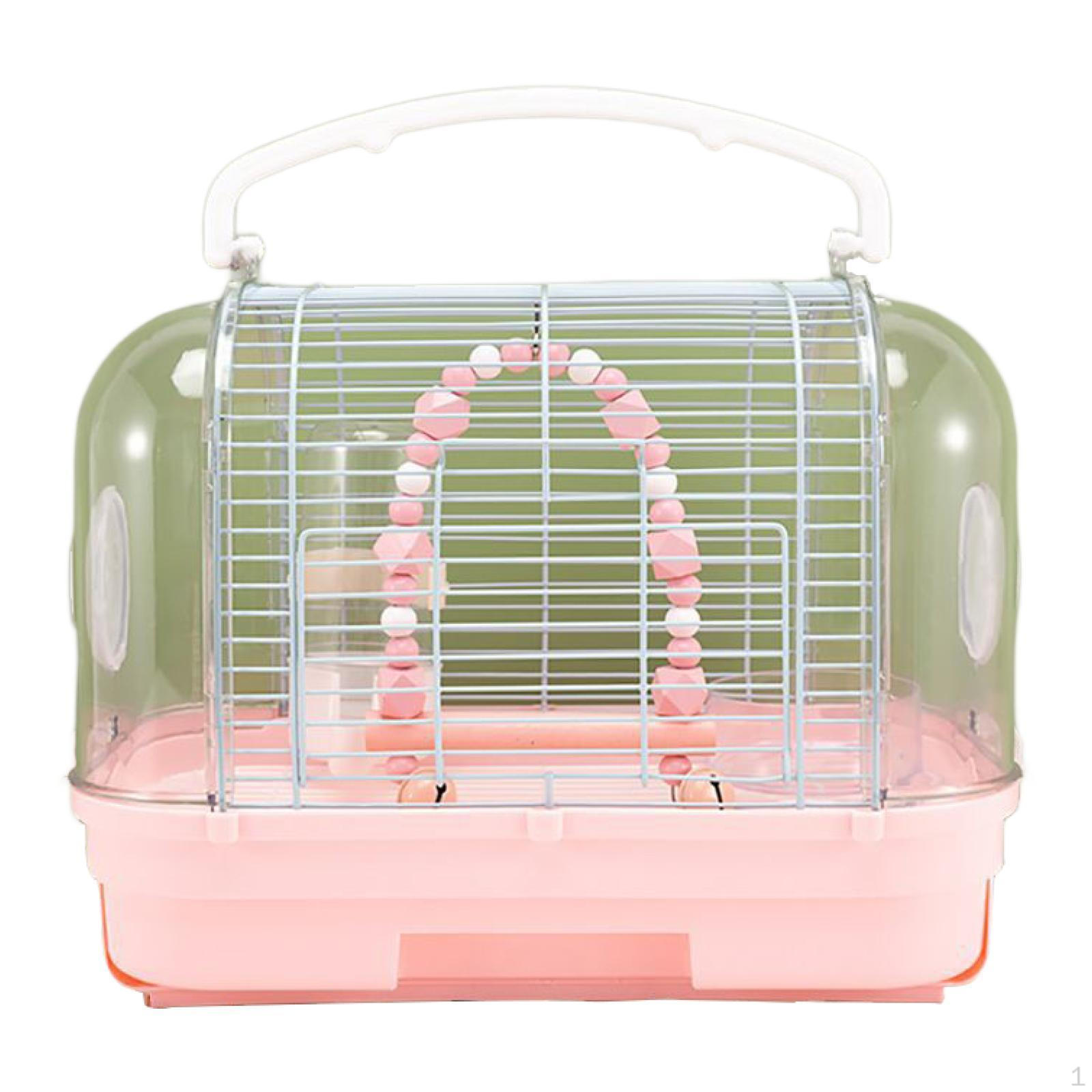 

Переноска для птиц, клетка для путешествий, клетка для мелких животных, чехол для переноски, клетка для попугаев, зябликов розовый