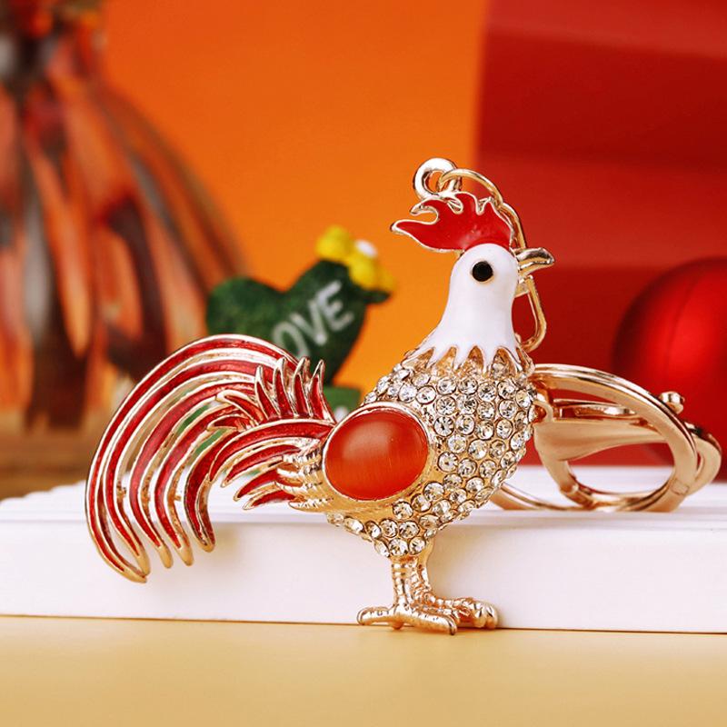 Rhinestone Bee Wing Keychain for Women Men Metal Gold Color Insect Animal Pendant Key Rings Jewelry porte clefs