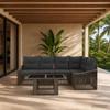 Garden Sofa Set 6 Pieces Gray and Dark Gray Poly Rattan