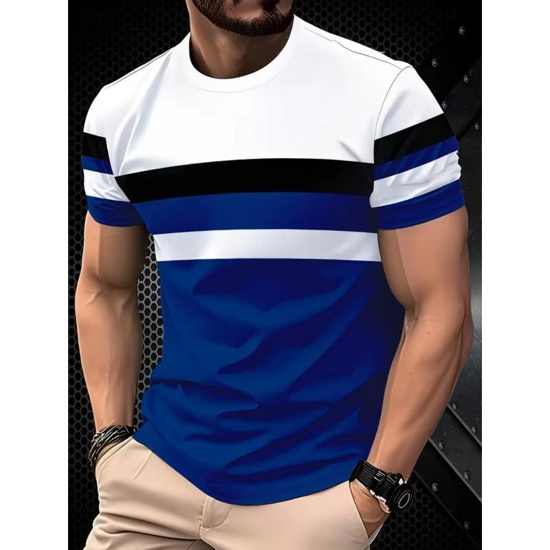 Summer Classic Men's T-shirt Outdoor Round Neck Short Sleeve