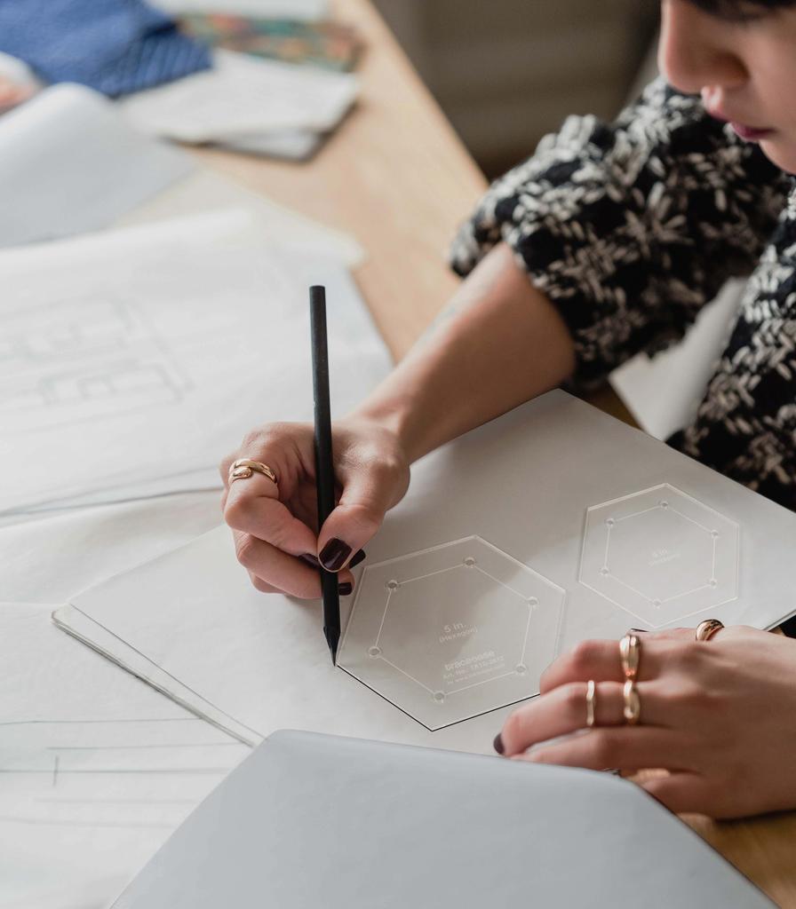 Traceease 6 ks šablon geometrických šablon ve tvaru šestiúhelníku DIY 1" 2" 3" 4" 5" palců pravítko šablony pro geometrická měření-- 1 8" tlusté