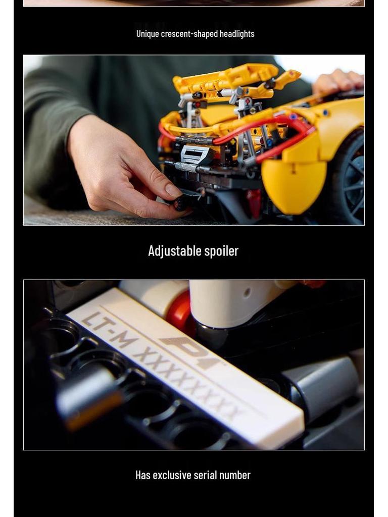 LEGO Compatible McLaren P1 Sports Car Building Kit 42172 - Challenging Assembly Educational Toy for Boys