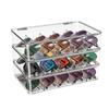 1PCS Desktop Stackable Multi Layer Organizer Box Transparent Divider Storage for Glasses Tea Bags and CosmeticsXXZZ