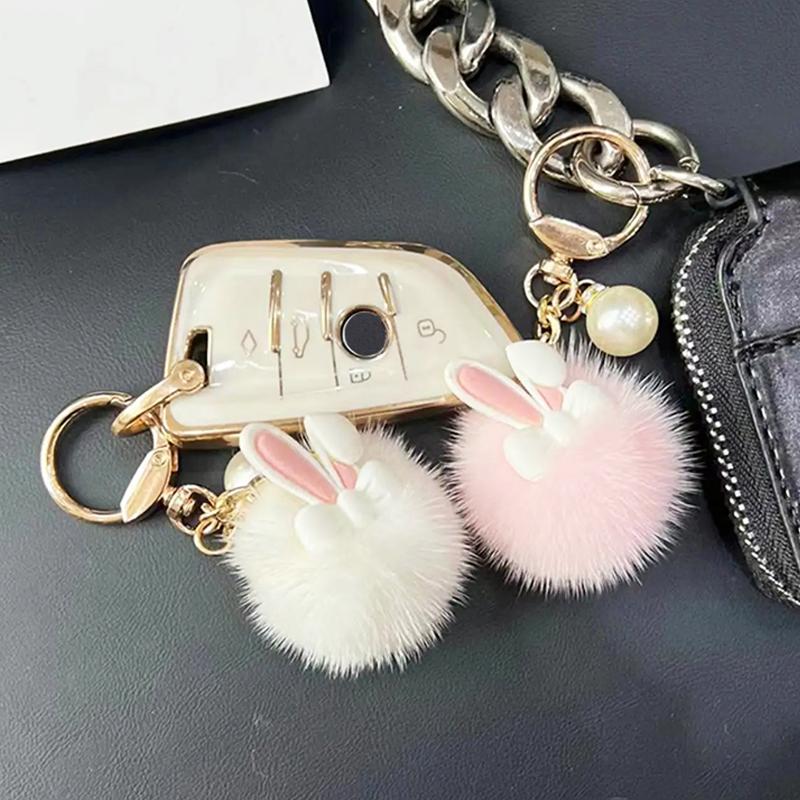 1 piece of smooth touch butterfly bow rabbit ear decoration daily necessities plush keychain accessory