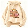 Cute Cat with Capybara Reading Book Hoodies Children's Sweatshirt Hoody for Boys Girls Spring  Casual Hoodie