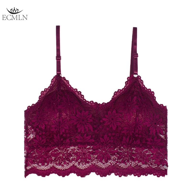 Spetsblomma Vacker Rygg BH Wrap Bröst Tubtopp Vadderad Anti-exponerings BH Damer Flickor V-ringad Camisole BH