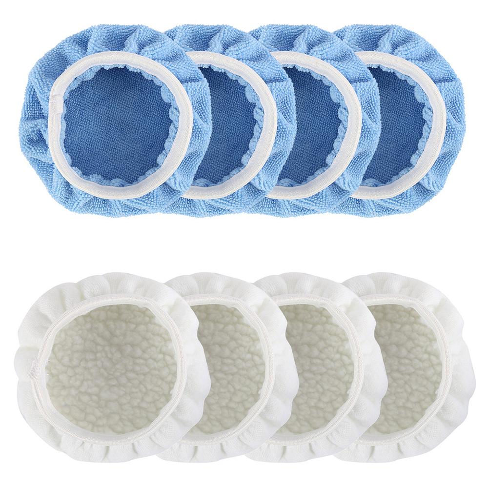 

20/8Pcs Buffer Pads Cover Car Polisher 6 Inch Bonnets Wheel Polishing Microfiber Polishing Pad Kits for Waxing Bonnet Set Tool