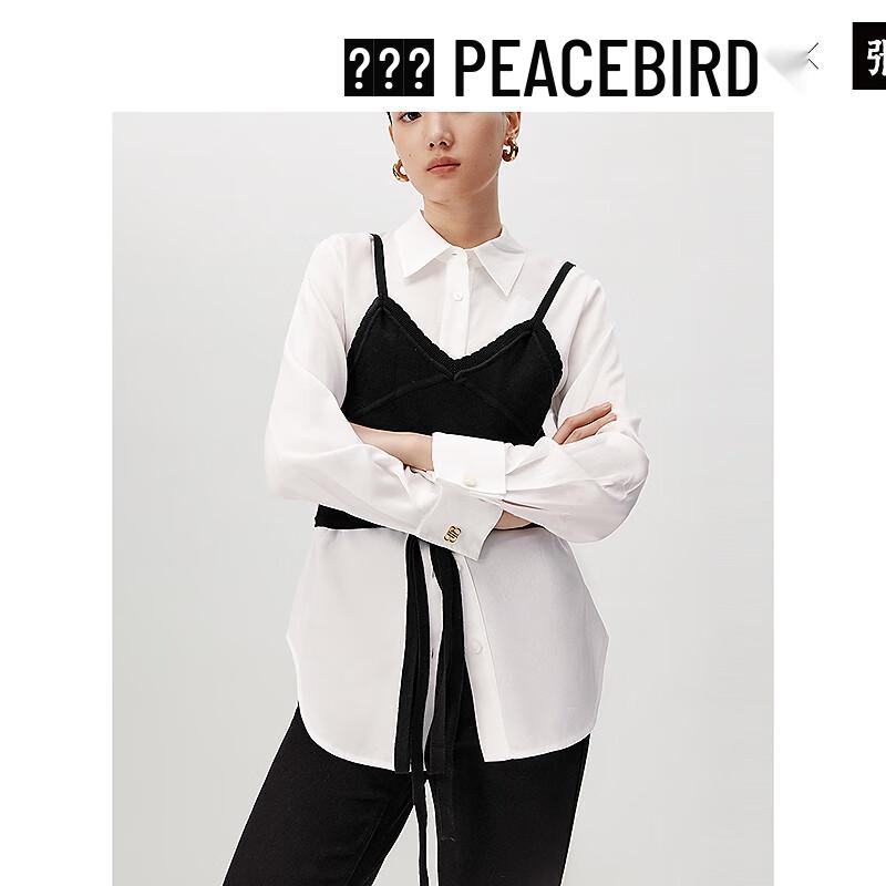 PEACEBIRD Women s Tie-Waist Lapel Shirt & Casual Top L