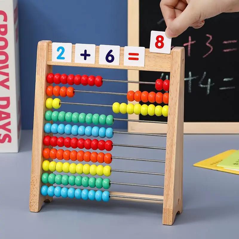 Toys Classic Educational Wooden Counting Toy 100 Beads Preschool Math Learning Montessori Number Arithmetic Abacus Toddler Gift