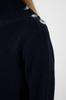 Women's Fashionable Stylish Sweater Navy Blue Collar Button Detailed Knitwear Sweater