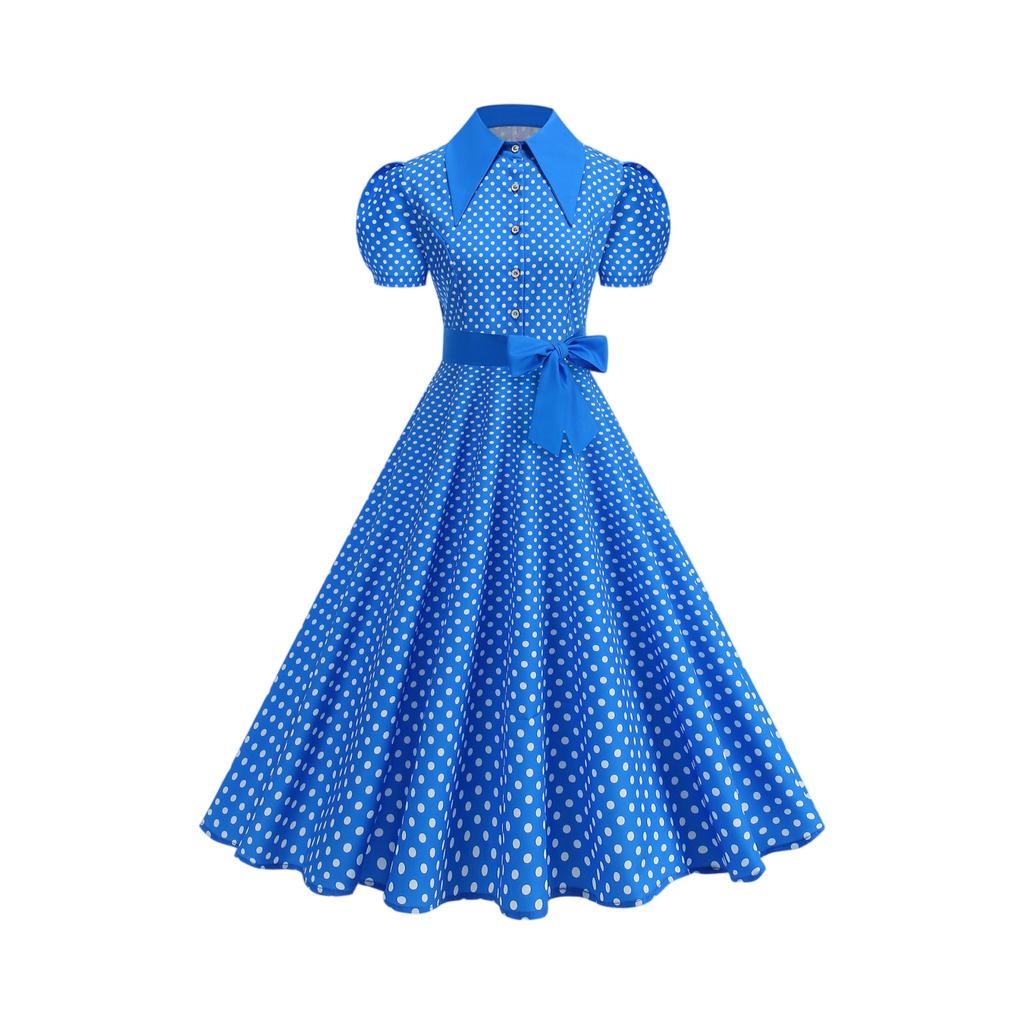 Women's Fashion Polka Dot Short Sleeve Dress