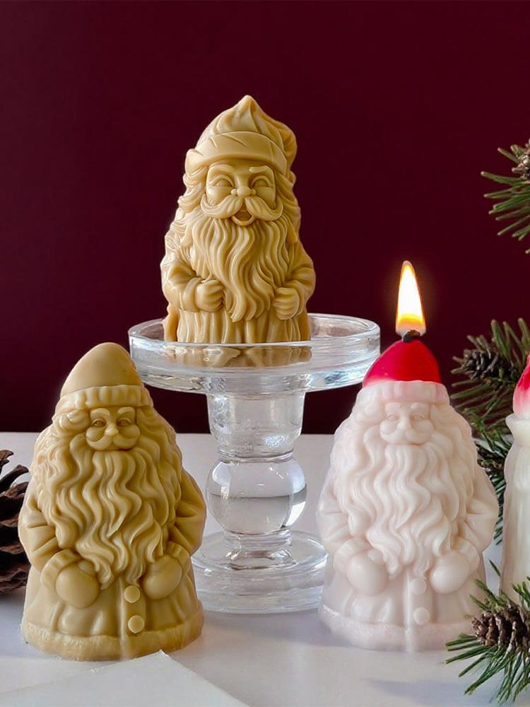 Aroma Kerze Gips Harz Ornamente Formen Weihnachtsmann Kerze Silikonformen Harzgussform für Heimdeko Hergestellt