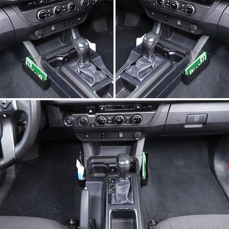 For Toyota Tacoma 2016- Center Console Side Storage Box Multi-Function Mobile Phone Tray Car Interior Accessories