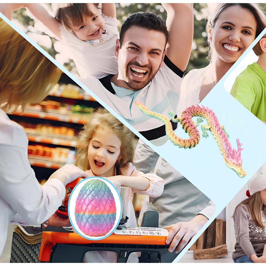 1 Set 3D Printed Dragon Egg Set - Ornamental Joint Activity Toy for Stress Relief Flexible Swinging Model Toy Gift