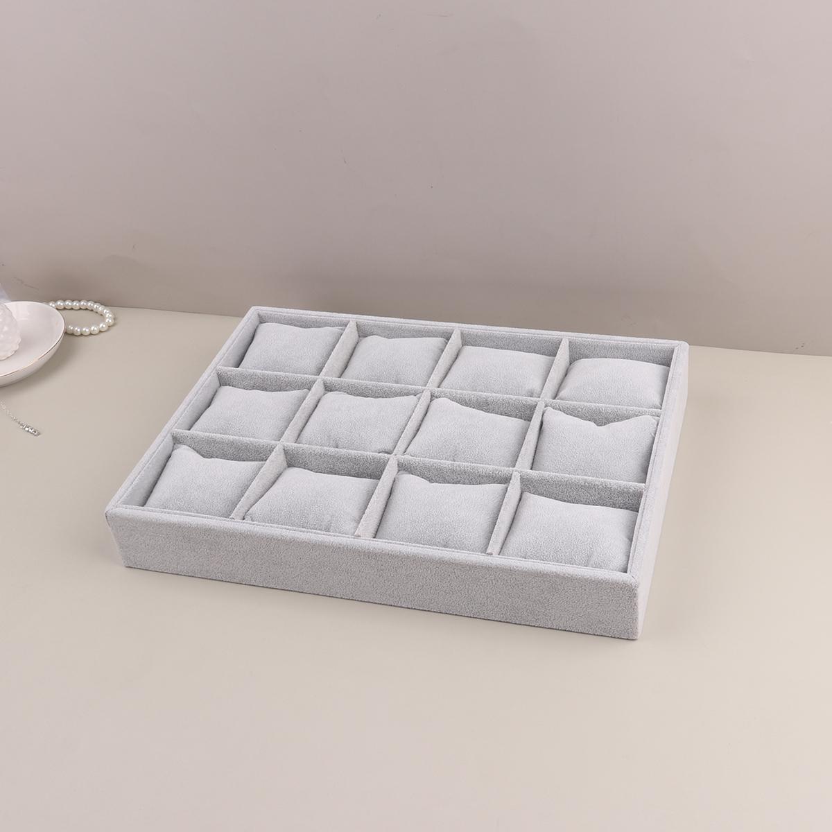 

Высококачественный роскошный бархатный дисплей для ювелирных изделий, браслет, органайзер для часов, поднос с подушкой серый