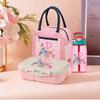 3pcs My Little Pony Bento Box Lunch Bag Water Bottle Set Cartoon Anime Student School Supplie Food Container Drinkware Home Gift Kid Friendly