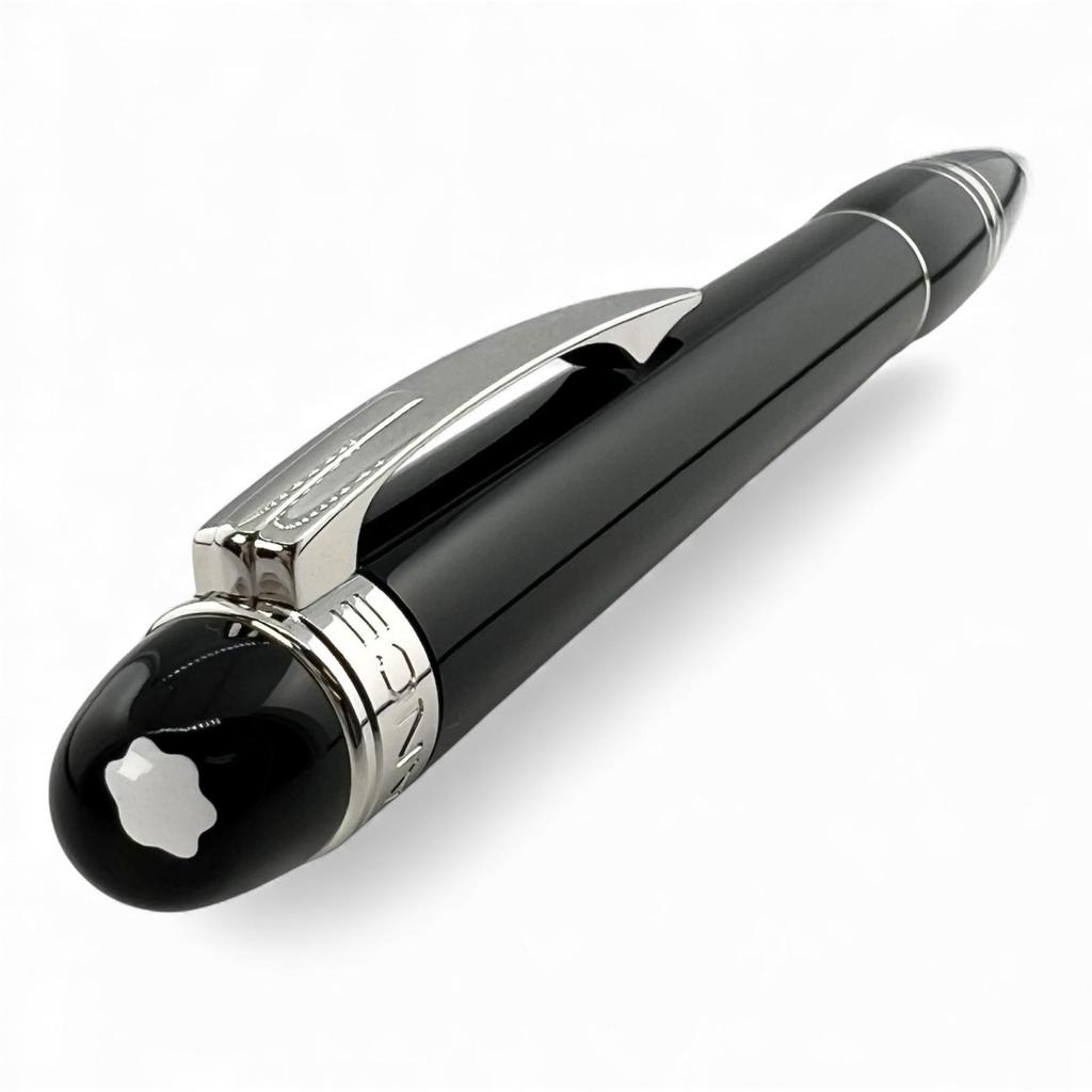 Excellent MONTBLANC Ballpoint pen Starwalker Resin White Star Twist Type Black Used