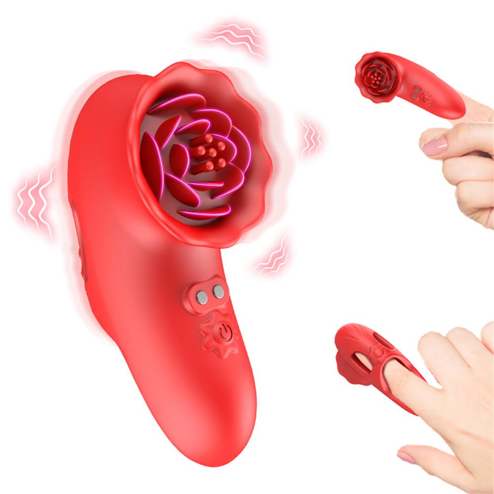 Rose Finger Vibrator for Women Nipple Massager Clitoris Stimulator Female Masturbator Sex Toys for Couples Adults Sex Pleasure