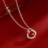 925 Gold-Plated Agate Fortune Lock Necklace for Women's Chinese New Year 2025, Year of the Snake, High-End Clavicle Chain.
