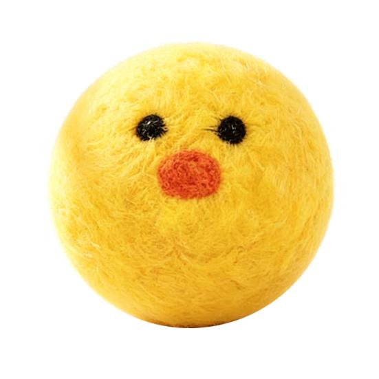 

Cat Toys Yellow Duck Shape Silent Wool Balls Soft Bite-Resistant Felt Cat Toy Safe Chew Scratch-Resistant Pet Fun Toy for Kitten 1pc