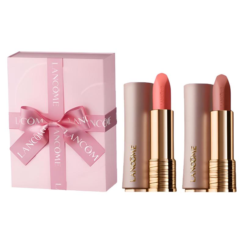 Lancôme lipstick Xiaoman waist pink gold Two-piece set: Jing Chun Soft Mist Matte Lipstick #242 3.4g + Jing Chun Soft Mist Matte Lipstick #111 3.4g золотой