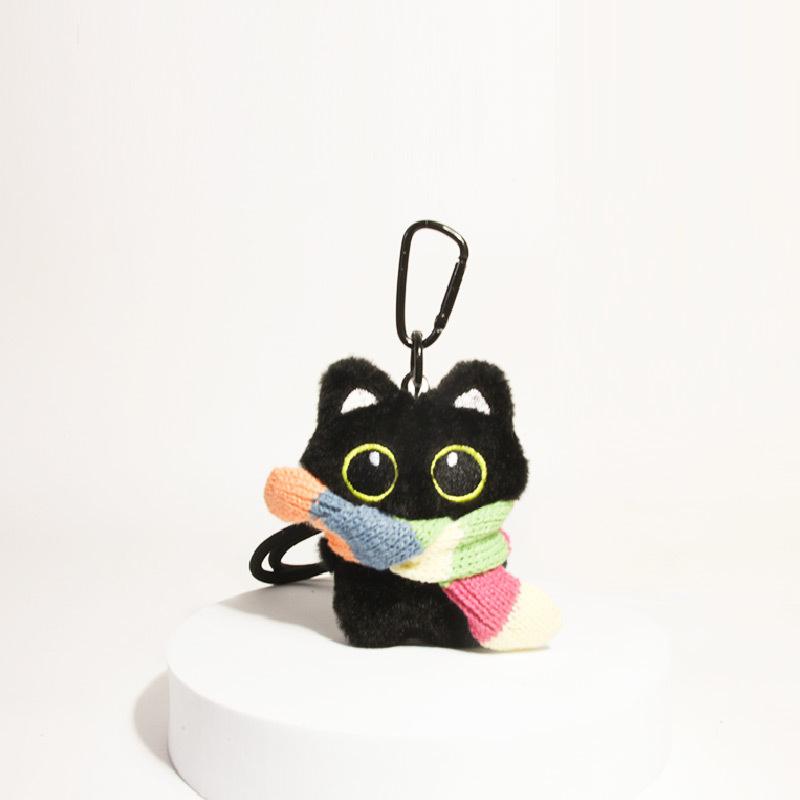 Creative Punk Plush Black Cat Pendant Cute Little Cat Doll Keychain Exquisite Bag Decoration Accessories Couple Gifts