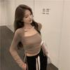 Chic Women's Early Autumn Long-Sleeve T-Shirt - Short, Tight Design for a Trendy Look