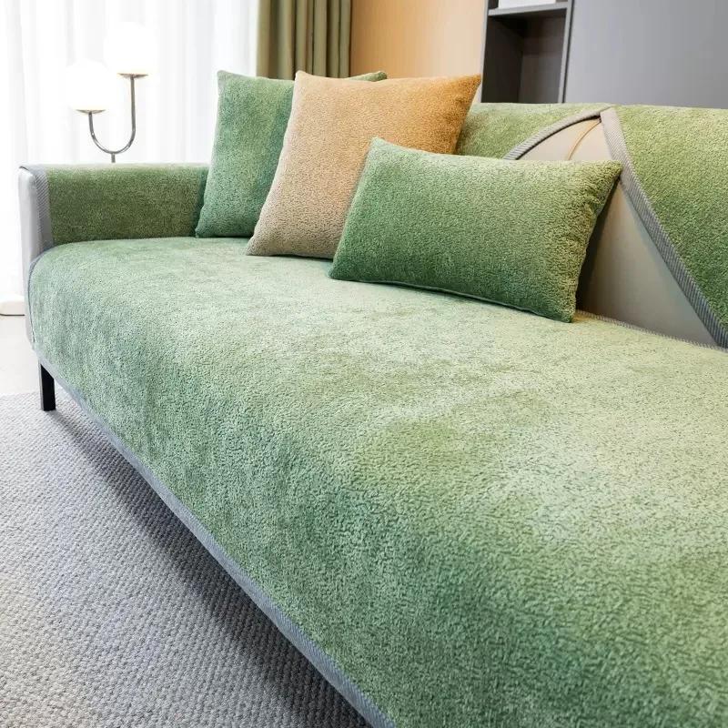 Solid Color Sofa Covers For Living Room Non-Slip Thicken Couch Slipcovers Four Seasons Universal Sofa Mat Backrest Towel