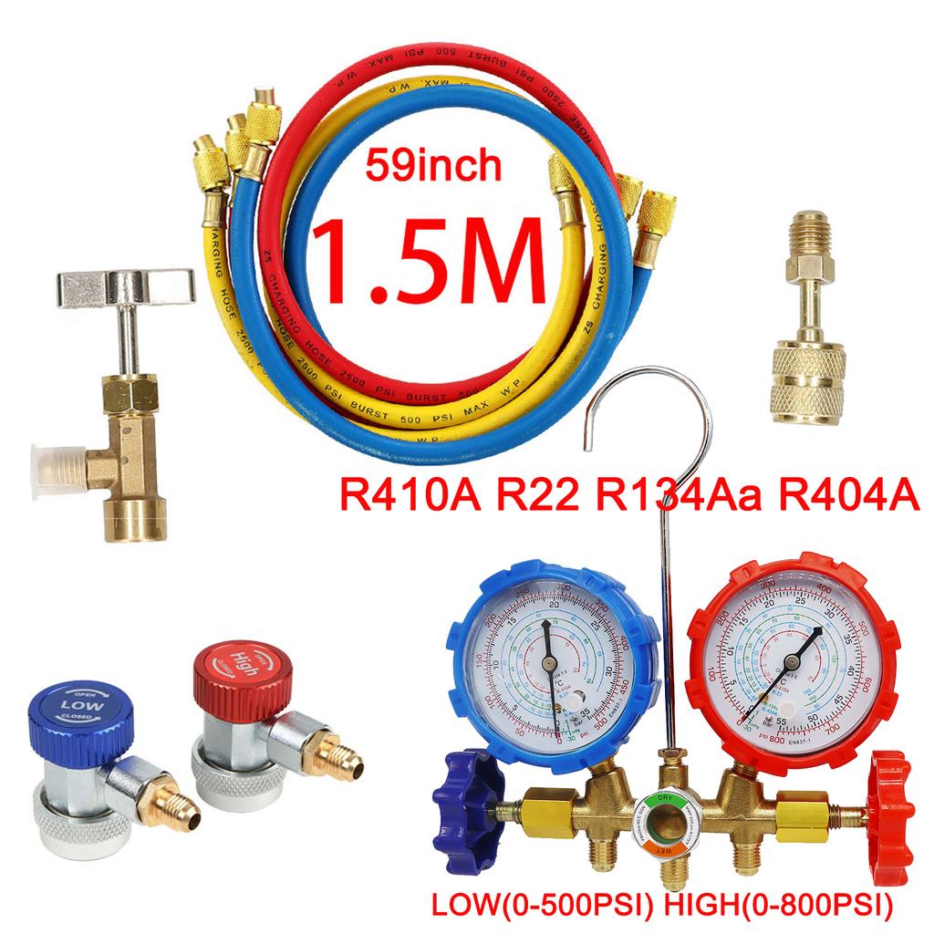 R404A R134a AC Diagnostic Manifold Gauge Set Air Conditioning Refrigerant Fluoride Pressure Table Gauge Tester Hardware Industry