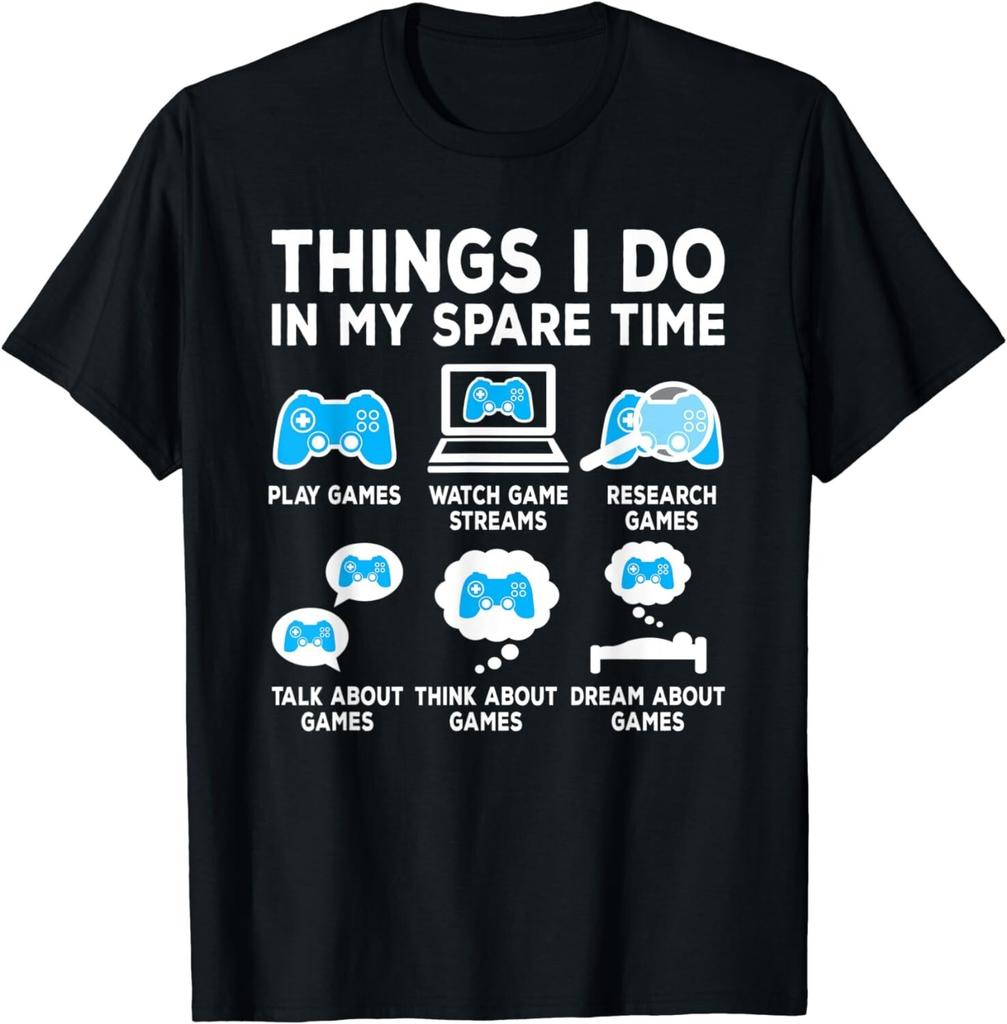 Dinge, die ich in meiner Freizeit mache Videospiel Gamer Lustiges Gaming Geschenk Unisex T-Shirt