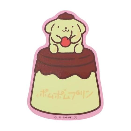 Pom Pom Purin [Die-cut sticker] Character sticker/Purin on top Sanrio