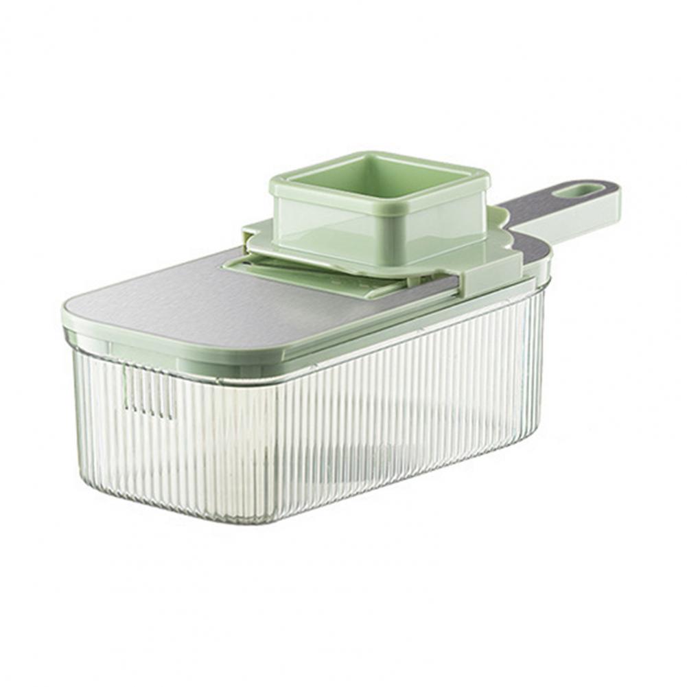 Grater with Drain Basket Vegetable Chopper with Container Stainless Steel Multifunctional Grater with 6 Blades for Efficient