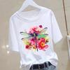 A New Heart-shaped and Cute Women's Commuter Instagram Summer Printed Short-sleeved Round-neck T-shirt Women Clothing Graphic