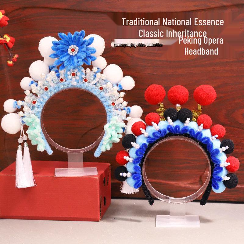 DIY Peking Opera Headband & Hair Accessories Kit for Dragon Boat Festival Team-Building Activity