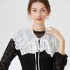 Adjutable Bowknots Fake Collar Lace Floral False Collar for Women Shirt Detachable Collar Clothing Shoulder Wraps