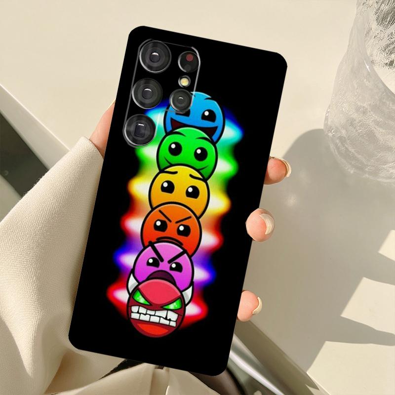 Geometry Dash Case For Samsung Galaxy S23 S22 S21 Ultra Note 20 S8 S9 S10 Note 10 Plus S20 FE S21 FE Cover
