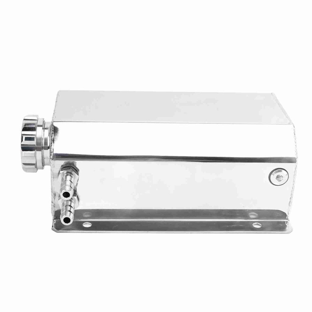 Coolant Overflow Tank Aluminium Alloy 2L Capacity Universal Radiator Reservoir Tank for Most Cars Silver