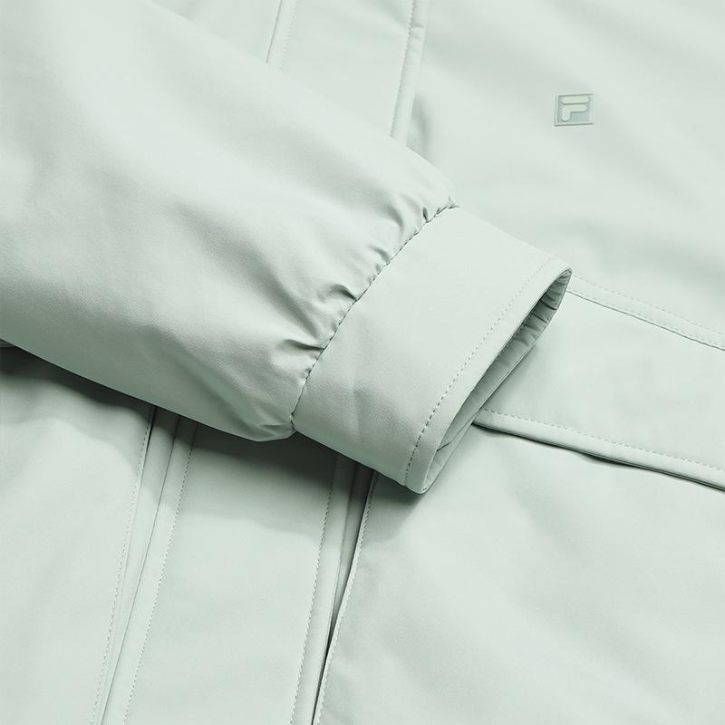 Fila White Simple Classic Casual Comfortable Waterproof Loose Short Hooded Cotton Jacket Women Jackets F11W613904FGN