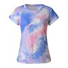 Women's Round Neck Short Sleeve Tie- Print Casual Loose Top T-Shirt Blouse