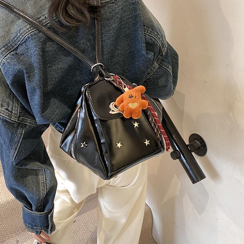 2025 new fashion trend versatile backpack women's bag shoulder bag high-end foreign style small backpack