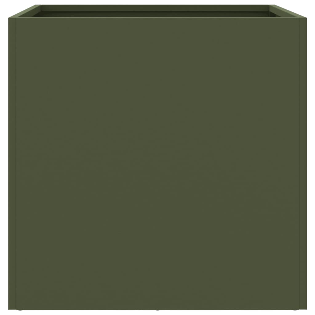Planters 2 Pcs Olive Green 49 X 47 X 46 Cm Steel