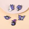 Cartoon Purple Cat Brooch Fashion Versatile Bags Clothes Apparel Accessories