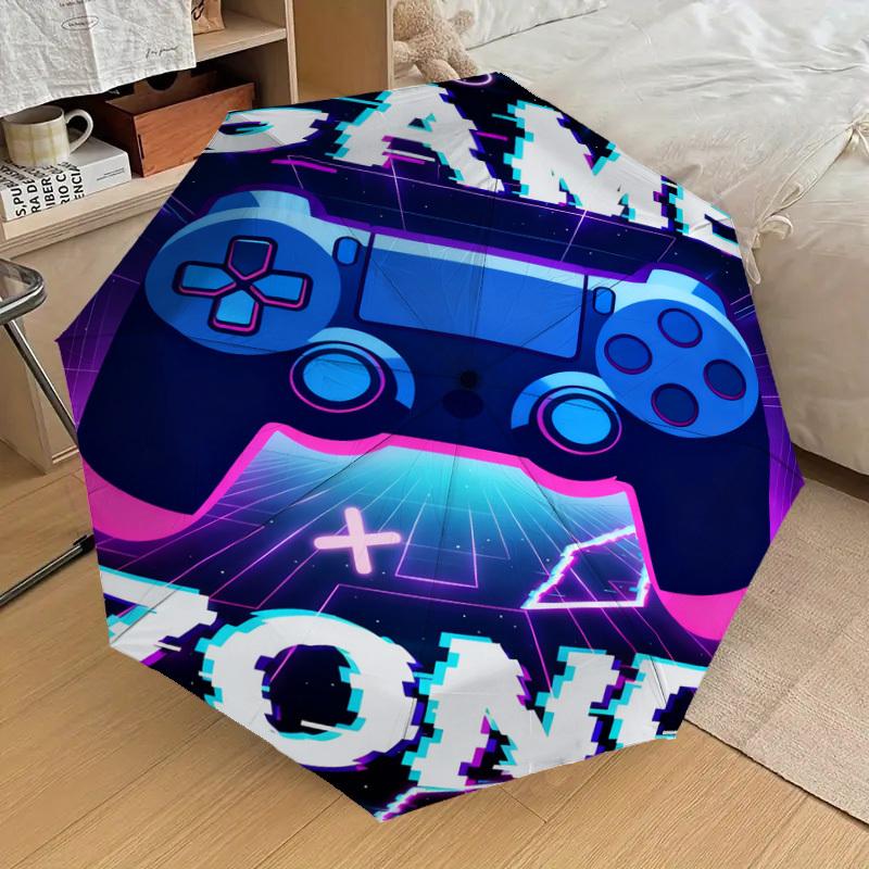 1pc Game Zone Pattern Umbrella Design Automatic Opening and Closing Umbrella, High-quality Travel Umbrella, c1128200