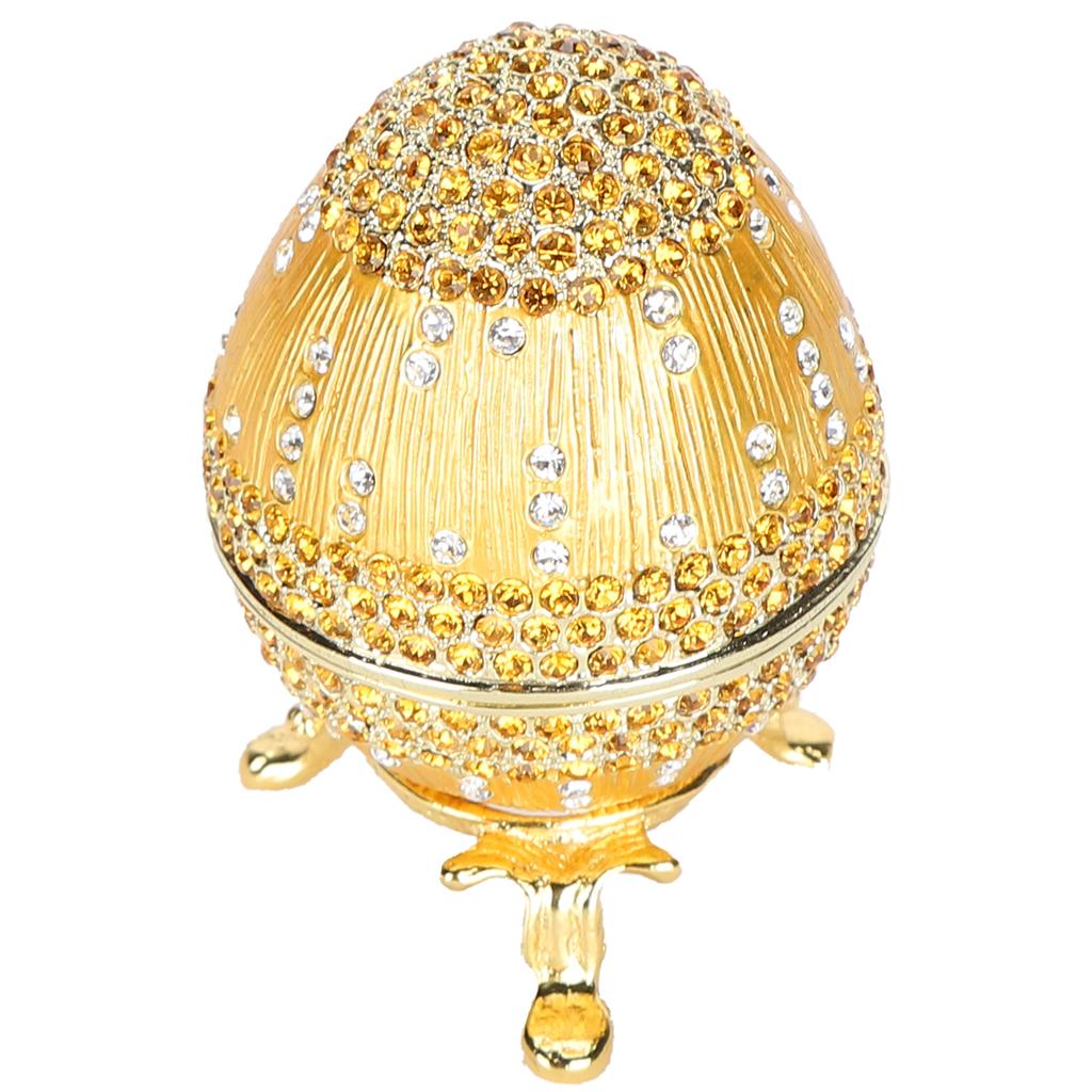 Jewelry Trinket Box Jewelry Storage Display Egg Shaped Crystals Ornaments Hinged Jewelry Box