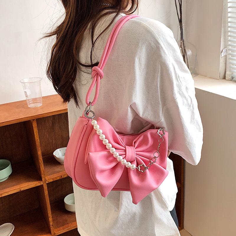 Bowknot Pearl Chain High-End Trendy Crossbody & Shoulder Bag for Women