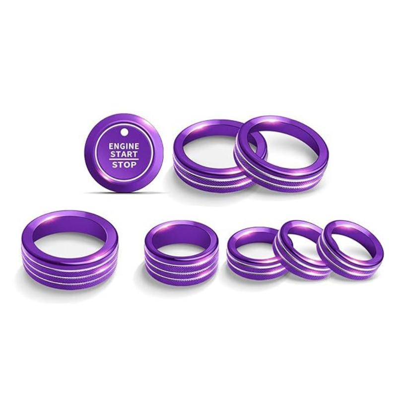 Dashboard Trim Rings, Climate Control Knob Trim Rings, Compatible for 2021-2024 Car F150 , 9 Piece Aluminum Knob Accent Set for Interior New