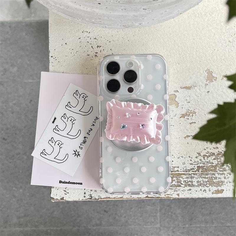 

Polka Dot Rhinestone Magnetic Phone Holder for iPhone 17/16 Pro Max/15/14 Case iPhone 17 Pro Max