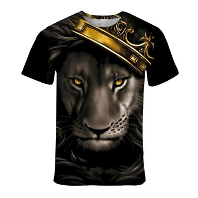 Módne 3D tričká Krátke rukávy Letná potlač Lev T-shirts Cool Street Style 3D tričko pre mužov Štyri ročné obdobia T-shirt
