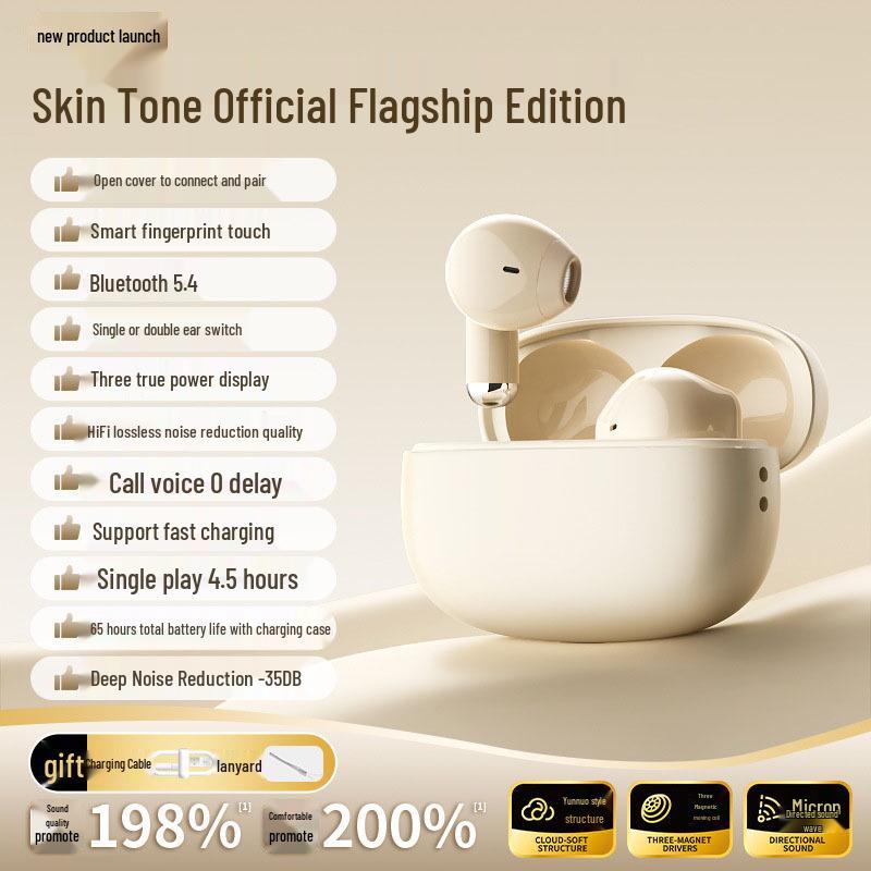 New Y6 True Wireless Bluetooth Earbuds, In-ear with Long Battery Life, Short Handle, Low Latency.